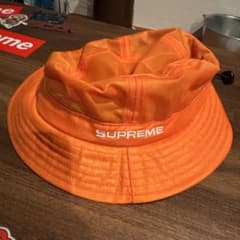 フ*ネ様 SUPREME バケットハット オレンジ S/M ステッカー2枚付き