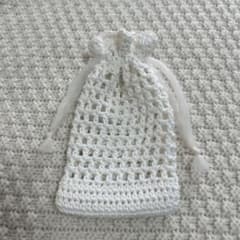 【ハンドメイド】ラメ入り毛糸の巾着袋のサムネイル