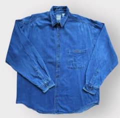 90s GAP オールドギャップ デニム シャツ XL 刺繍デザイン 胸ポケットのサムネイル