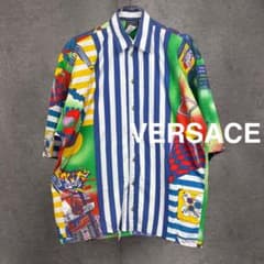 ヴェルサーチ VERSACE 90s アーカイブ 自由の女神 ジャズ 総柄 半袖 
