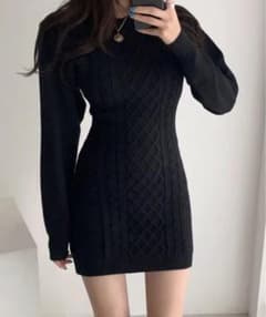 attireeバックシャンケーブルニットワンピース Lsizeのサムネイル