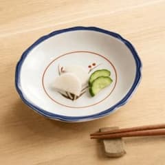 美品 九谷焼風 青縁 草花柄 小皿3枚のサムネイル