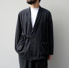 COMOLI コモリ 19SS シルクネップ ジャケット ブラック 作務衣 1 COMOLI コモリ 19SS シルクネップ ジャケット ブラック 作務衣 1