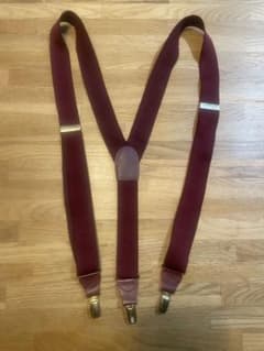 CAS GERMANY ヴィンテージ　サスペンダー バーガンディ ワインレッド
