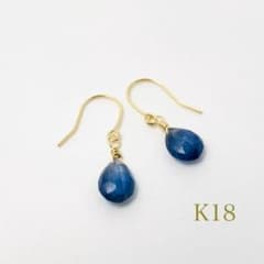 K18 블루 사파이어 귀걸이 보석질 사파이어 K18 귀걸이