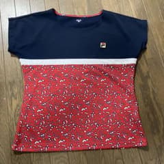 FILA 花柄 Tシャツ Lサイズ 赤 ネイビーのサムネイル