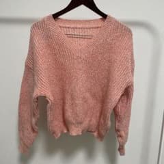 SHEIN ピンク Vネック ニットセーター Lのサムネイル