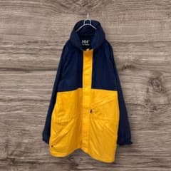 HELLY HANSEN】バイカラーナイロンジャケット イエロー ネイビー