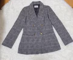 IENA イエナ　ダブルブレストジャケットダブル 金ボタン　モールチェック　36 IENA イエナ ダブルブレストジャケットダブル 金ボタン モールチェック