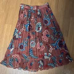 ロンシャン　花柄プリーツロングスカートのサムネイル