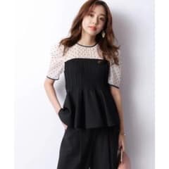 JUSGLITTY（ジャスグリッティー） 5分袖シアーブラウスレイヤード