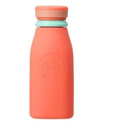 スタバ　おりたたみ　シリコンボトル　コーラルピンク　新品　未使用のサムネイル