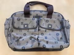 Grey Boston Travel Bag with Airplane Design