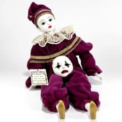 SANKYO ホワイトクラウン ピエロ 人形 ビスクドール アンティーク