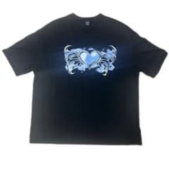 ハートプリントTシャツ/パンク系/Sのサムネイル