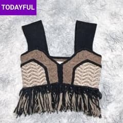 TODAYFUL トゥデイフル ジャガード フリンジ ビスチェ ベスト ニット