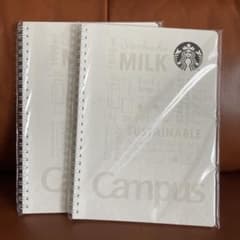 ★新品★スターバックス Campus ノート ホワイト　可愛い　お洒落　文房具のサムネイル