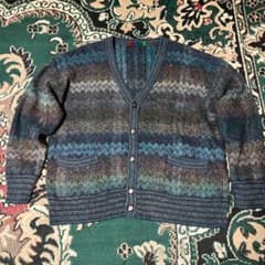 Enrico Ermano スーパーキッドモヘヤ カーディガン ブルー系 - メルカリ