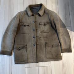 フレンチヴィンテージ ハンティングジャケット コットンピケ 動物