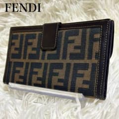 FENDI ズッカ柄 ロングウォレット 長財布★メンズ レディース ユニセックス フェンディ ズッカ柄 長財布 キャンバス レザー ブラウン ロング