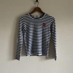 PLAY COMME des GARÇONS ボーダー長袖Tシャツ S ブルー - メルカリ