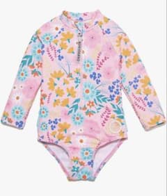 ベビー用 花柄ラッシュガード＆帽子セットのサムネイル