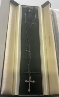 少しお値下げ 美品 プラチナ ダイヤ クロス ネックレス 1カラット 三越のサムネイル