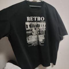 RETRO フォトプリント 半袖Tシャツ ブラックのサムネイル