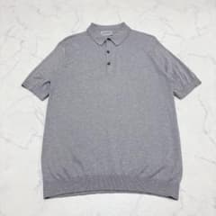 美品 ジョンスメドレー シーアイランドコットン ポロニット S グレー メンズ 美品 ジョンスメドレー シーアイランドコットン ポロニット S グレー