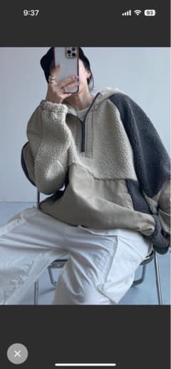 【UNISEX】over size BOA ボアフーディーブルゾンのサムネイル