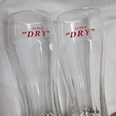 アサヒ SUPER "DRY" ガラスジョッキ 2個セットのサムネイル