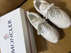 MONCLER ホワイトレザー厚底スニーカー 38サイズ - メルカリ