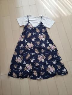 USED*イオン*リゾート　ワンピース150花柄　ロングワンピース　　海　プールのサムネイル