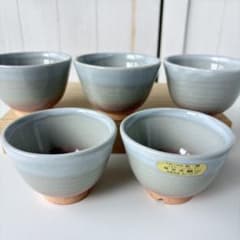 陶芸　茶道具　萩焼　天鵬山　煎茶器　鬼萩白釉　梅花皮【宝瓶　湯冷まし　湯呑み6】 萩焼 椿窯 天鵬山 天鵬 湯呑 5客セット 陶器 和食器 煎茶碗 釉薬仕上げ
