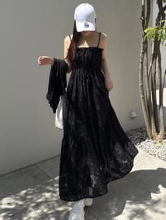 【ROYALPARTY】シアージャガードシャーリングベアマキシワンピースのサムネイル
