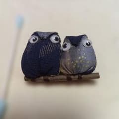ハンドメイド フクロウのブローチのサムネイル
