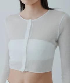 トップス yo BIOTOP sheer rib short cardigan yo BIOTOP sheer rib short cardigan - メルカリ