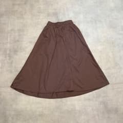 【美シルエット】ブラウン フレアロングスカートのサムネイル