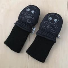 ドクロ刺繍  3歳 スノー手袋 スノーグローブ スキー手袋 キッズのサムネイル