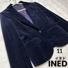 INED | Suede-like Jacket, Elegant, Sophisticated, Adult Casual Outerwear, Navy