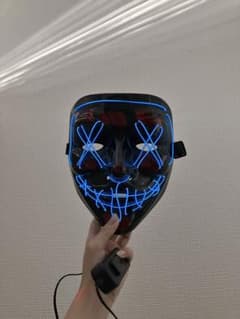 LEDスカルマスク ブラック　ハロウィンのサムネイル