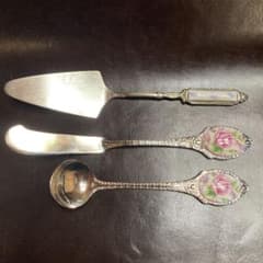 バターナイフ＆シュガースプーンセット花柄 昭和レトロ - メルカリ