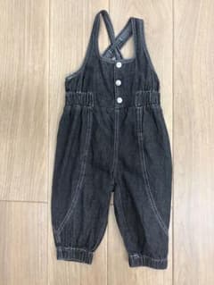 【soft cheese】90cm デニム サロペット オーバーオール ブラックのサムネイル