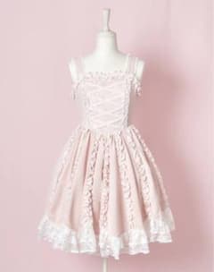 Lace up corset princess girl ワンピース ピンクのサムネイル