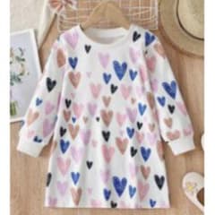 SHEIN☆ハート柄 長袖ワンピース 6Y 女の子　キッズ