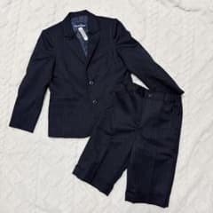 familiar スーツ上下セット　120cm ブラック　ストライプ　入園　入学のサムネイル