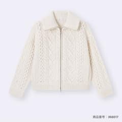 【GU】ケーブルニットブルゾンのサムネイル