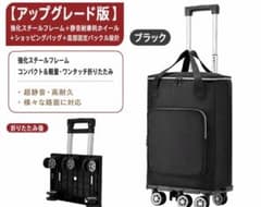 折りたたみキャリーカート 保冷バッグ付 静音 軽量1.8kg 大容量 買物 旅行のサムネイル