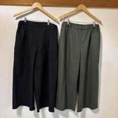 サブストリートワイドパンツ 33-12-1522 ブラックとカーキの2色セットのサムネイル