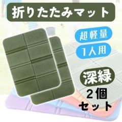 サウナマット 深緑 2枚 折りたたみ 1人用 レジャーシート 防水 遮熱
